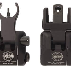 LWRC 2000065A01 Skirmish Back Up Iron Sights Set  Black Folding for AR-15