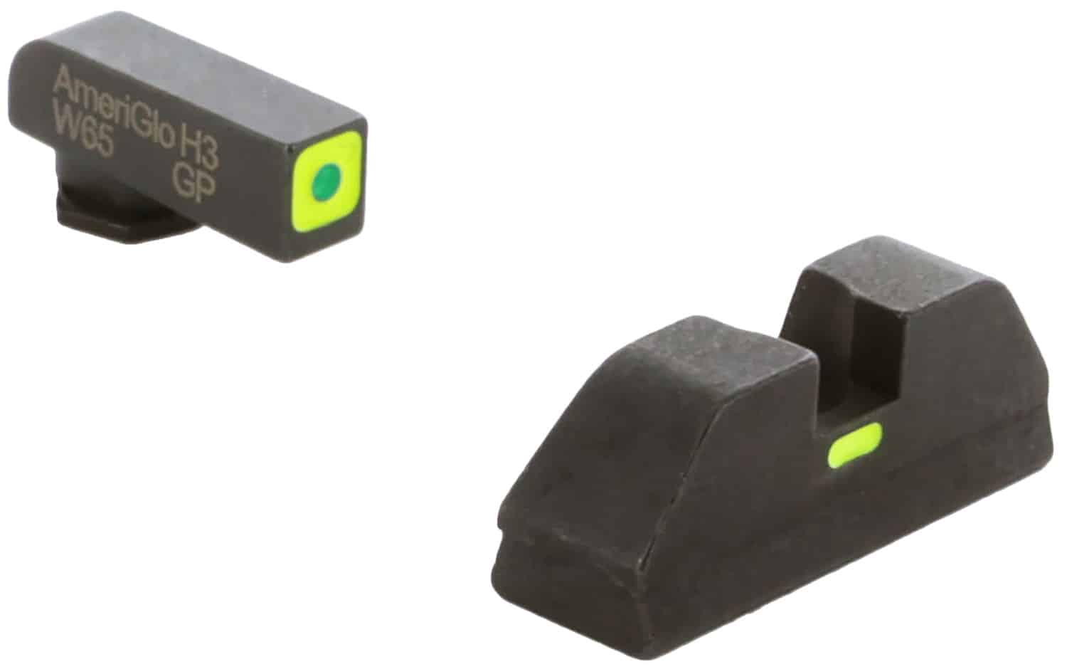 AmeriGlo GL615 CAP Sight Set for Glock Green Tritium LumiGreen Outline Front Sight-LumiGreen Bar Rear Sight