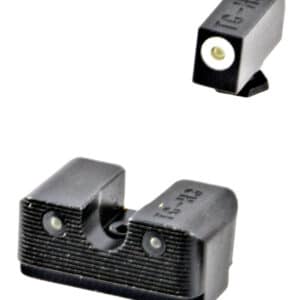 TruGlo TG231G2W Tritium Pro High, White Outline Tritium Front/ Green Tritium Rear/Black Nitride Fortress Frame, Compatible w/Most Glock Except MOS, Front Post/Rear Dovetail Mount