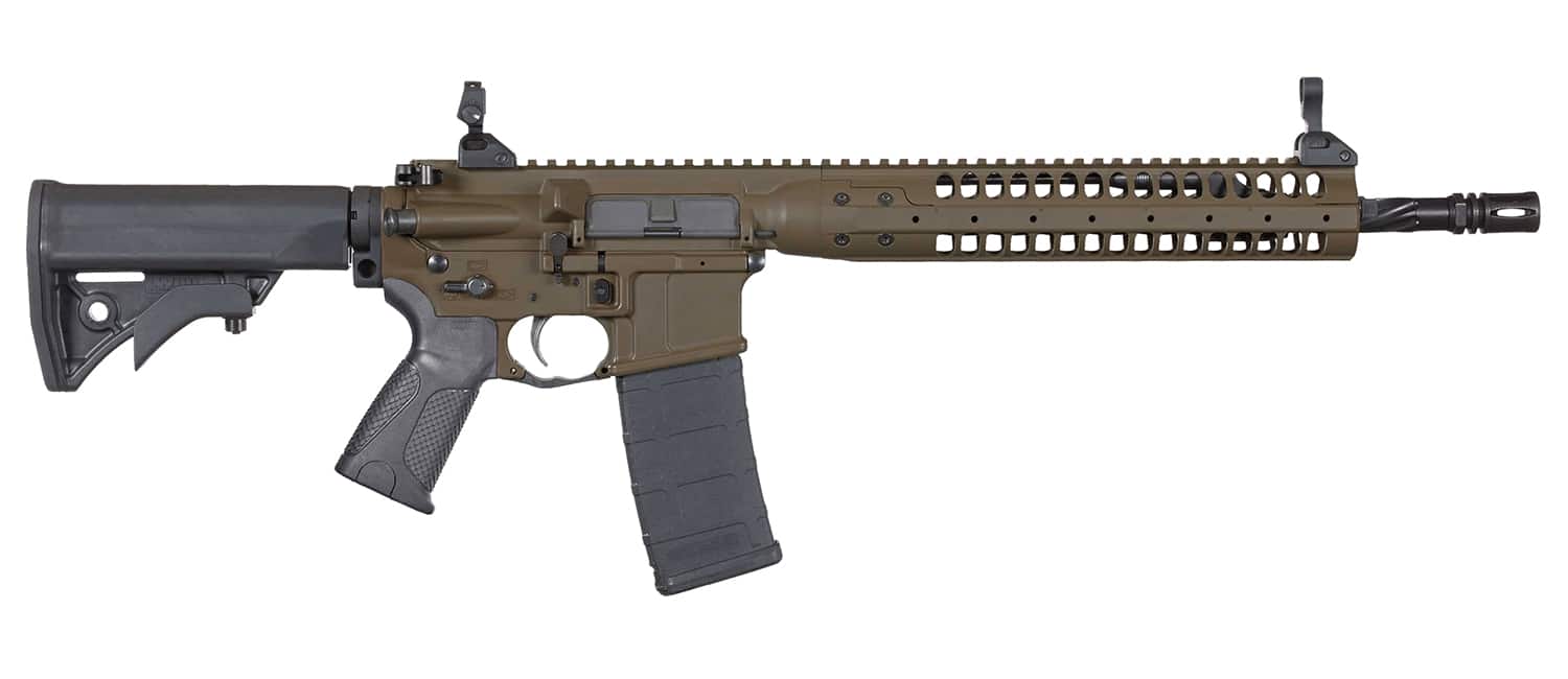 LWRC ICR5PBC14PSP Individual Carbine SPR 5.56x45mm NATO 14.70" 30+1 Patriot Brown, Black Adjustable Stock, Magpul MOE+ Grip