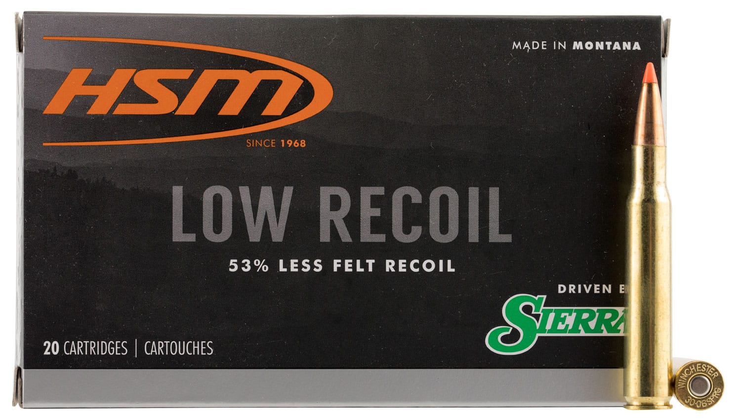 HSM 300642N Low Recoil 30-06 Springfield 150 gr Orange Polymer Tip 20 Per Box/ 20 Case