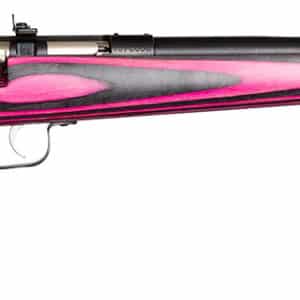 Crickett KSA2225 Youth 22 LR 1rd 16.12" Blued Barrel & Receiver, Fixed Front/Adjustable Rear Peep Sights, Pink/Black Laminate Stock w/11.5" LOP, Rebounding Firing Pin Safety