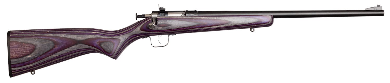 Crickett KSA2227 Youth 22 LR 1rd 16.12" Blued Barrel & Receiver, Fixed Front/Adjustable Rear Sights, Purple Laminate Stock w/11.5" LOP, Rebounding Firing Pin Safety