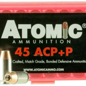 Atomic Ammunition 00412 Pistol Precision Craft 45ACP +P 185gr Bonded Match Hollow Point 50 Per Box/10 Case