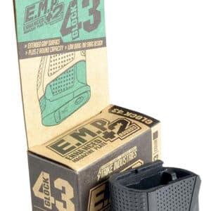 Strike Industries EMPG43B Enhanced Magazine Plate made of Polymer with Black Finish & Extra Gripping Surface for Glock 43 Magazines (Adds 2rds)