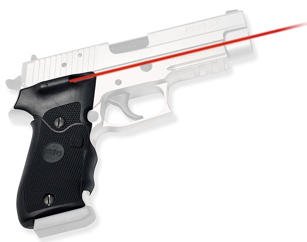 Crimson Trace 011100 Lasergrips  Fits Sig Sauer P220, Red Laser 633nM Wavelength 5mW Output, Black Polymer