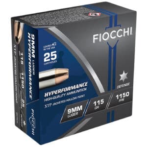 Fiocchi 9XTP25 Hyperformance  9mmLuger 115gr Hornady XTP Hollow Point 25 Per Box/20 Case