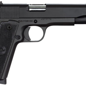 Rock Island 51473 GI Standard FS 45 ACP Caliber with 5" Barrel, 8+1 Capacity, Overall Black Parkerized Finish Steel, Beavertail Frame, Serrated Slide & Black Rubber Grip