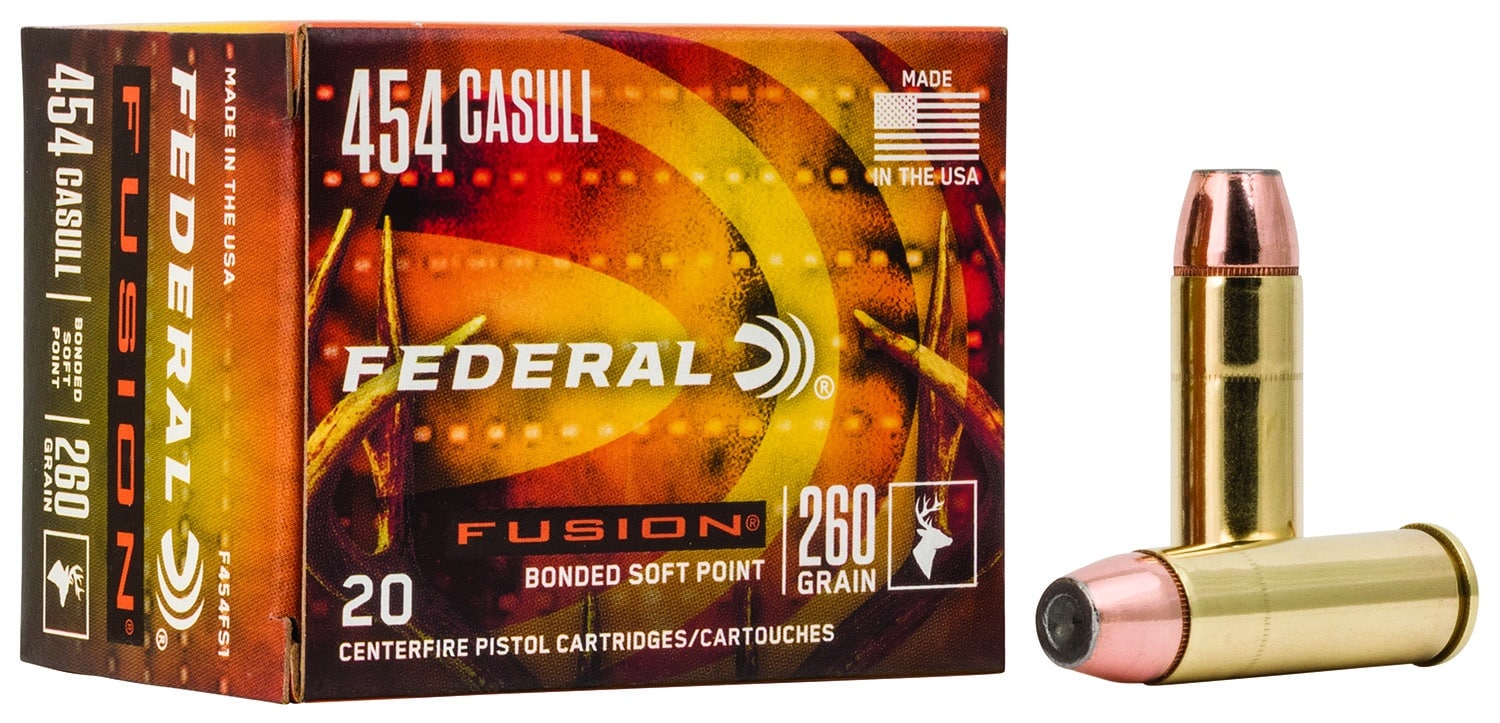 Federal F454FS1 Fusion Handgun 454Casull 260gr Fusion Soft Point 20 Per Box/10 Case
