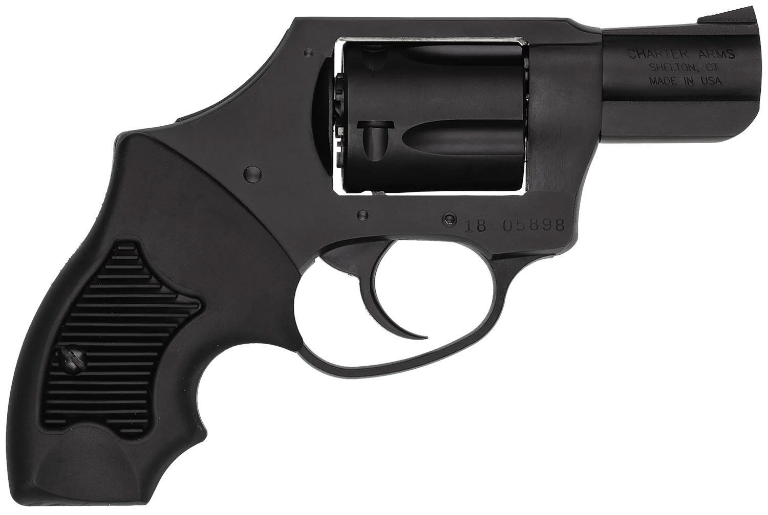 Charter Arms 13811 Undercover Lite Small 38 Special, 5 Shot 2" Black Steel Barrel & Cylinder, Black Passivate Aluminum Frame w/Black Finger Grooved Rubber Grip, Concealed Hammer