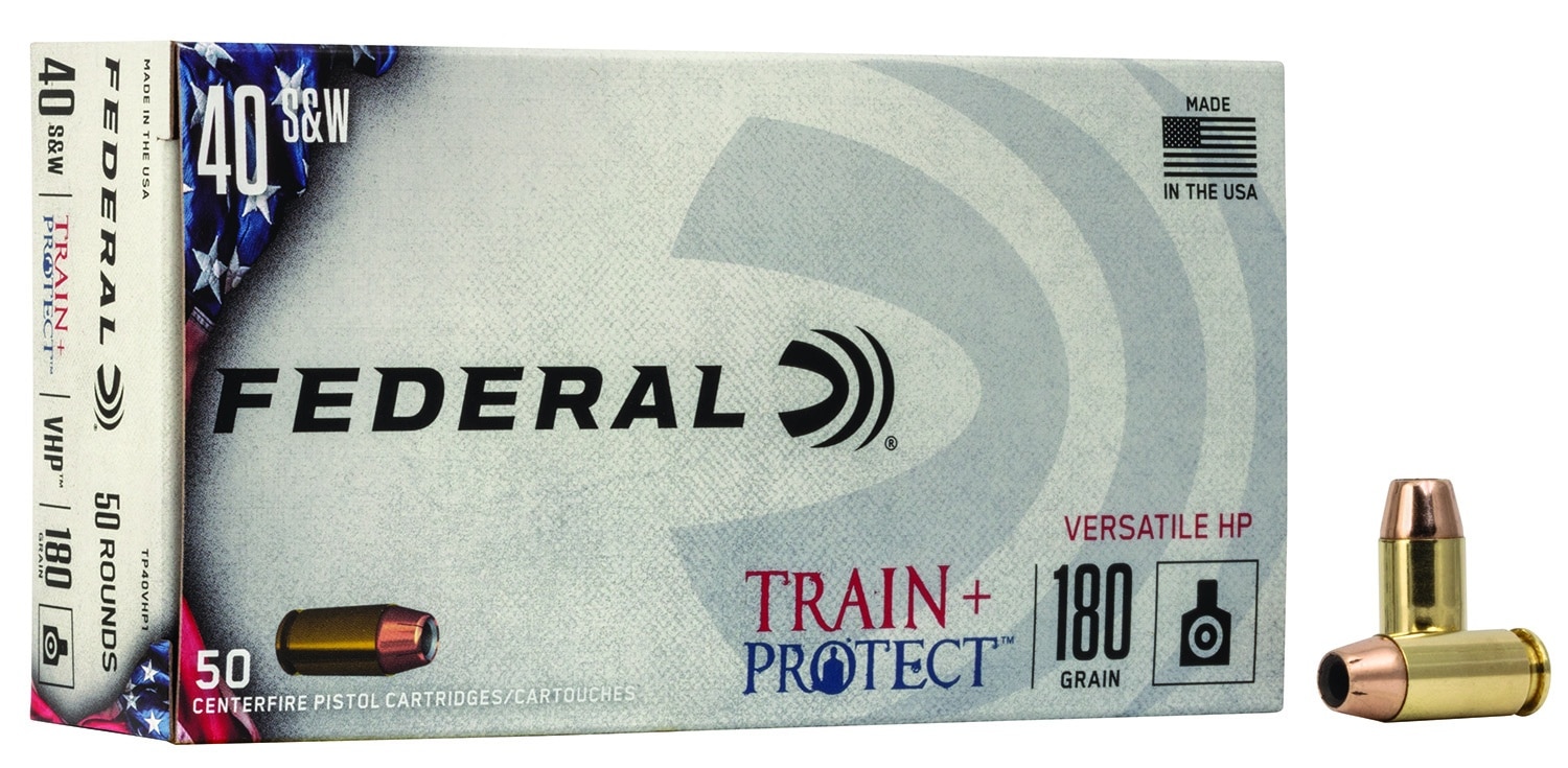 Federal TP40VHP1 Train + Protect 40S&W 180gr Versatile Hollow Point 50 Per Box/10 Case