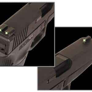 TruGlo TG231G1 Tritium Green Tritium Front & Rear/Black Nitride Fortress Frame, Compatible w/Glock 9mm Luger/40 S&W, Front Post/Rear Dovetail Mount