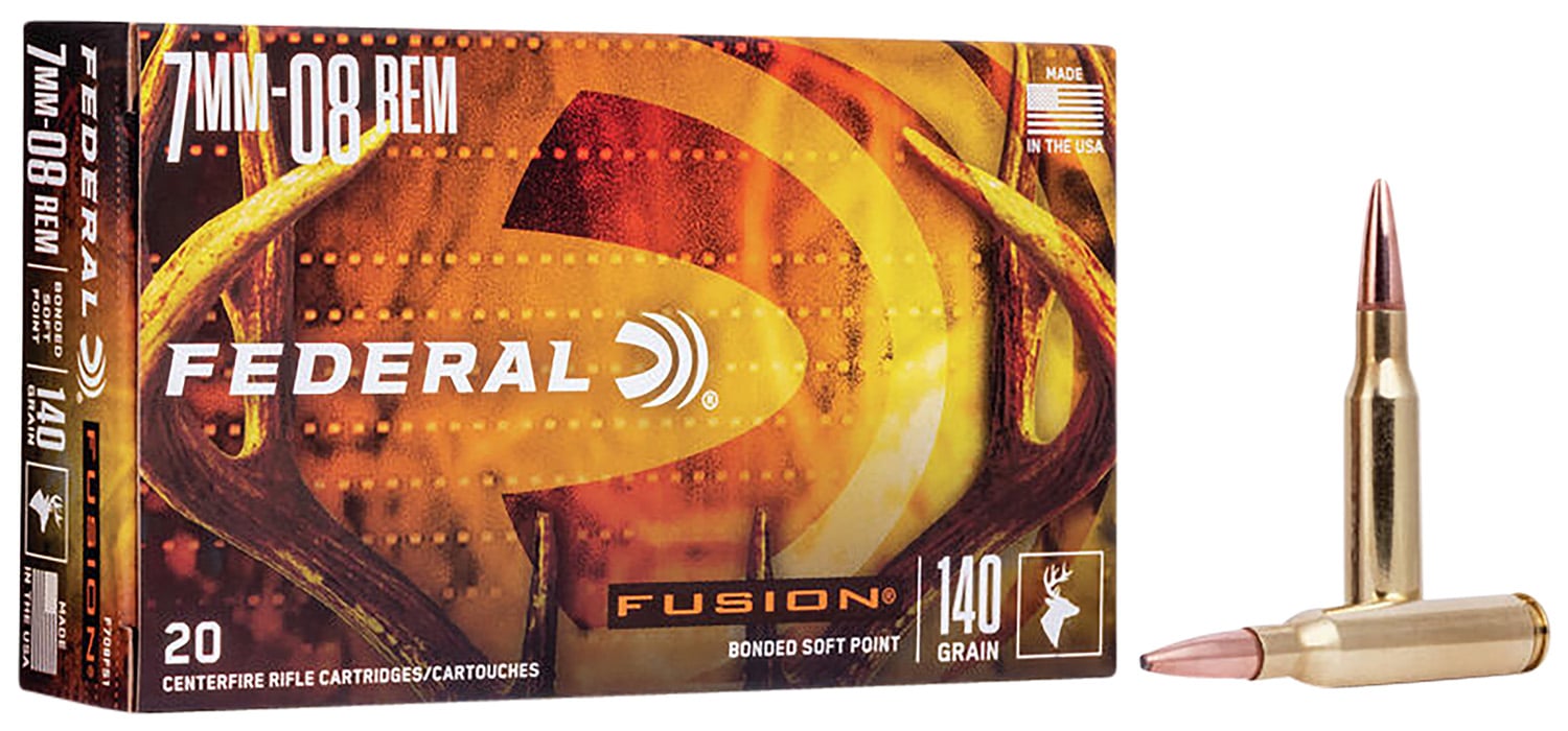 Federal F708FS1 Fusion 7mm-08Rem 140gr Bonded Soft Point 20 Per Box/10 Case