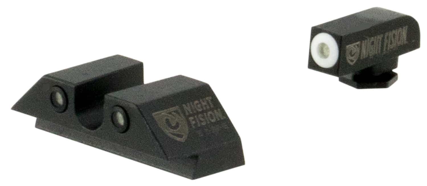 Night Fision GLK001007WGZ Tritium Night Sights For Glock Green Tritium White Outline Front Sight- Green Tritium Black Outline Rear Sight Glock 17/17L/19/22