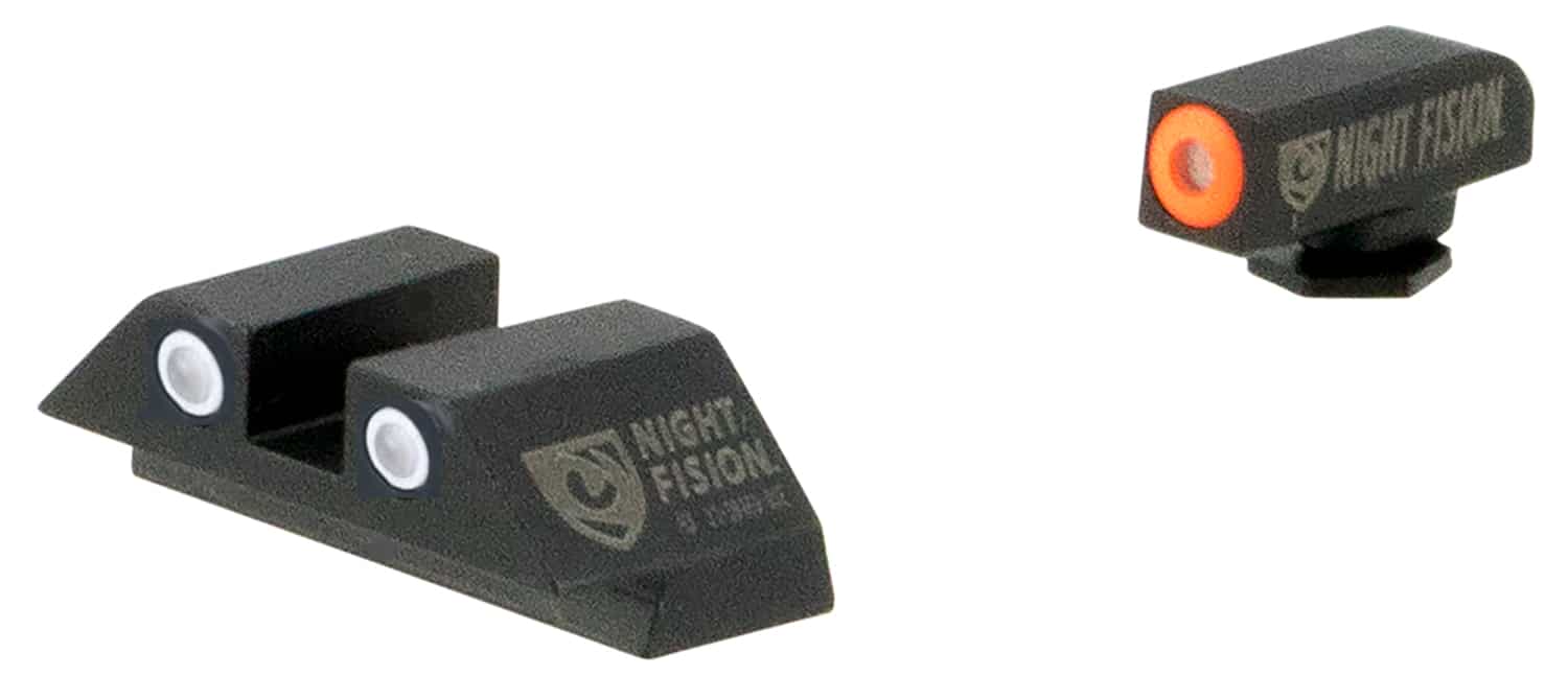 Night Fision GLK003003OGW Tritium Night Sights For Glock Green Tritium Orange Outline Front Sight- Green Tritium White Outline Rear Sight Glock 42/43/43X