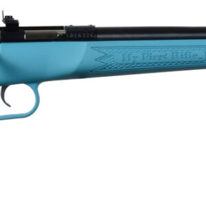 Crickett KSA2302 Youth  22 LR 1rd 16.12" Blued Barrel & Receiver, Fixed Front/Adjustable Rear Peep Sights, Blue Synthetic Stock w/11.5" LOP, Rebounding Firing Pin Safety