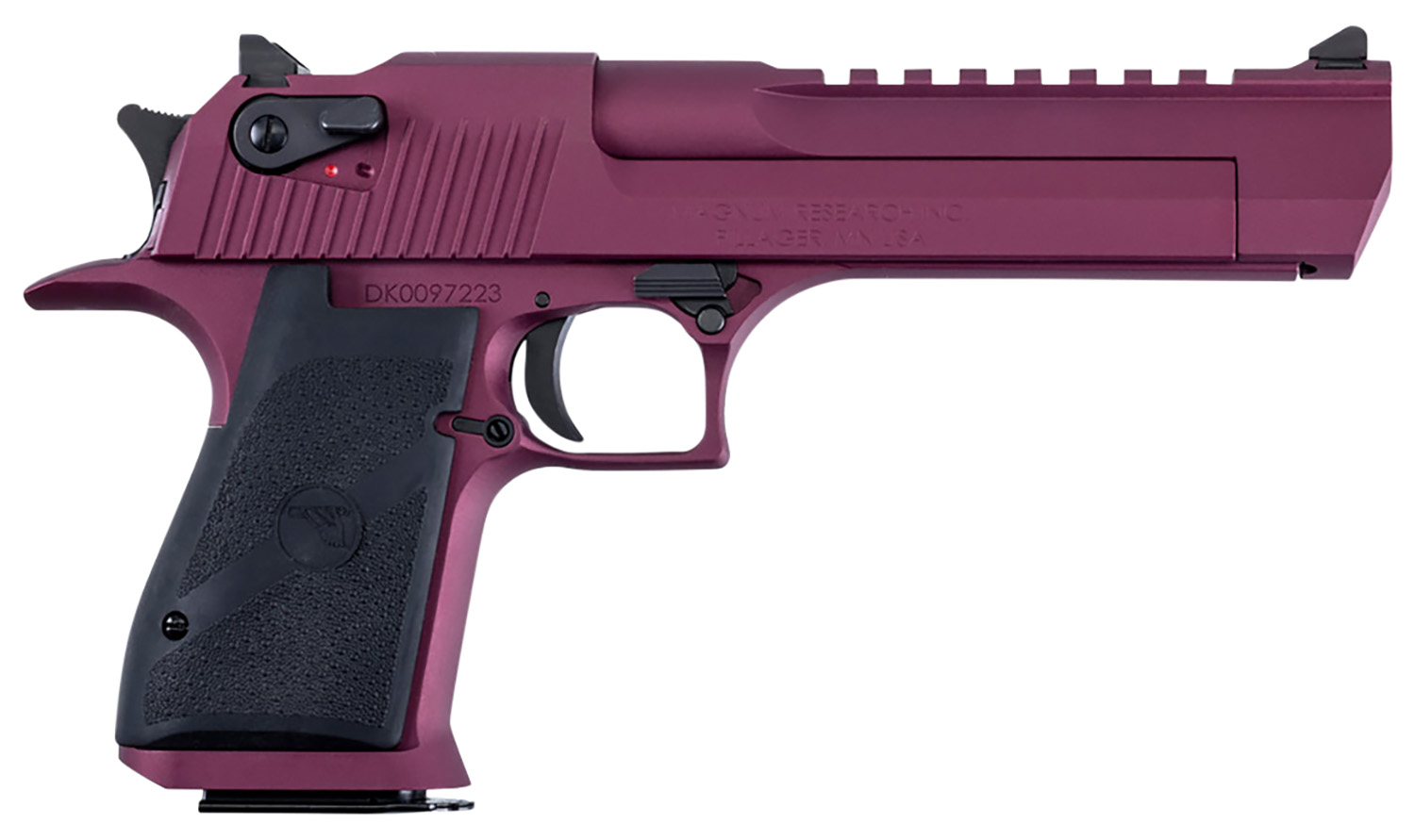 Magnum Research DE44BKC Desert Eagle Black Cherry 44 Mag 7+1 6" Black Barrel, Metallic Black Cherry Cerakote Serrated Slide, Aluminum Frame w/Picatinny Rail & Beavertail Black Rubber Grips