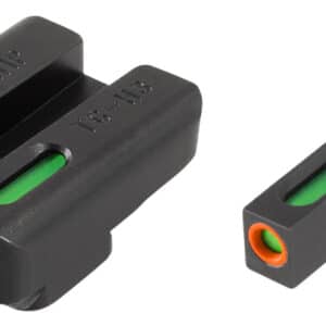 TruGlo TG13FN1PC TFX Pro Black | Green Tritium & Fiber Optic Orange Outline Front Sight Green Tritium & Fiber Optic Rear Sight