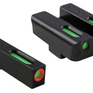 TruGlo TG13GL1PC TFX Pro Black | Green Tritium & Fiber Optic Orange Outline Front Sight Green Tritium & Fiber Optic Rear Sight