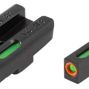 TruGlo TG13GL3PC TFX Pro Black | Green Tritium & Fiber Optic Orange Outline Front Sight Green Tritium & Fiber Optic Rear Sight