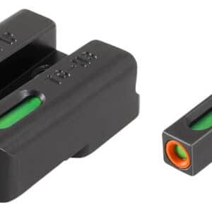 TruGlo TG13HP1PC TFX Pro Black | Green Tritium & Fiber Optic Orange Outline Front Sight Green Tritium & Fiber Optic Rear Sight