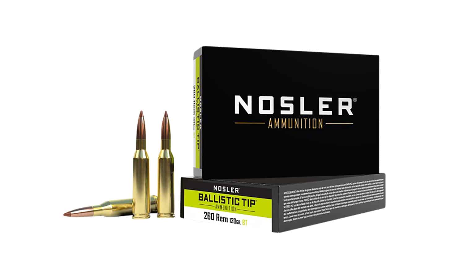 Nosler 40056 Ballistic Tip 260Rem 120gr Spitzer Ballistic Tip 20 Per Box/10 Case