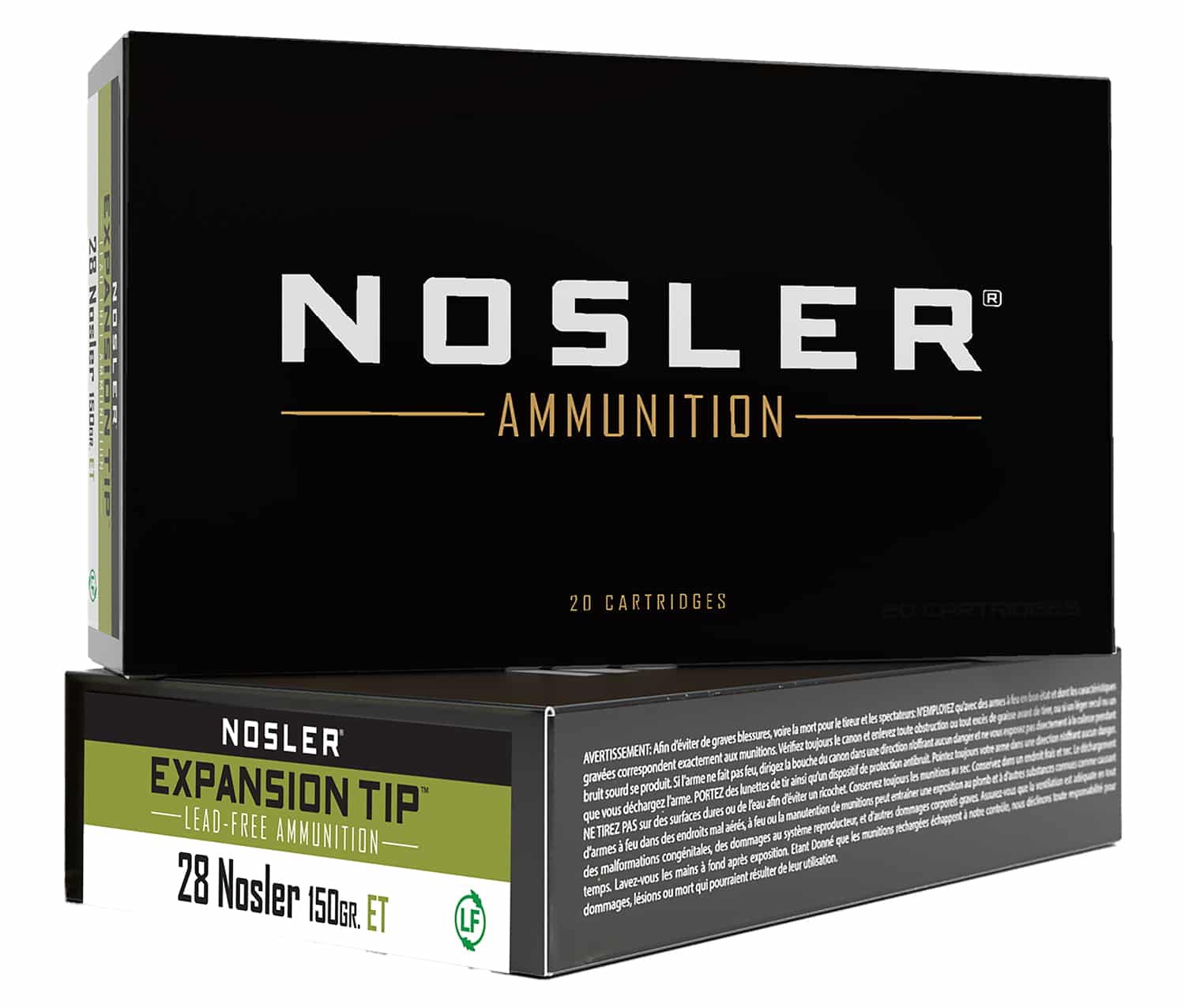 Nosler 40039 E-Tip 28Nosler 150gr E Tip Lead Free 20 Per Box/10 Case