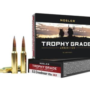 Nosler 60091 Trophy Grade Long-Range 6.5Creedmoor 129gr Nosler Spitzer AccuBond Long Range 20 Per Box/10 Case