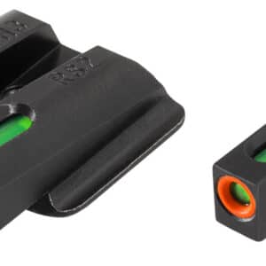 TruGlo TG13RS2PC TFX Pro Black | Green Tritium & Fiber Optic Orange Outline Front Sight Green Tritium & Fiber Optic Rear Sight