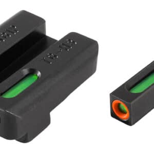 TruGlo TG13SG1PC TFX Pro Black | Green Tritium & Fiber Optic Orange Outline Front Sight Green Tritium & Fiber Optic Rear Sight