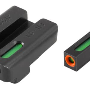 TruGlo TG13SG2PC TFX Pro Black | Green Tritium & Fiber Optic Orange Outline Front Sight Green Tritium & Fiber Optic Rear Sight