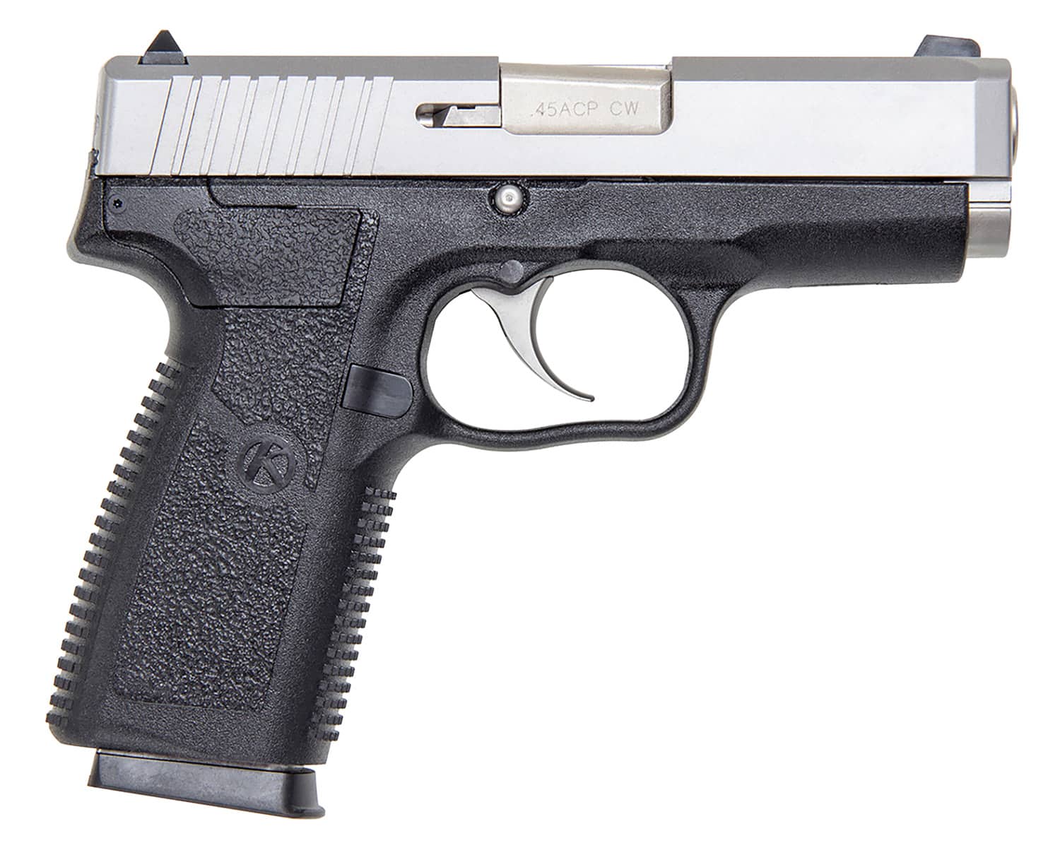 Kahr Arms CW4543 CW 45 ACP Caliber with 3.60" Barrel, 6+1 Capacity, Black Finish Frame, Serrated Matte Stainless Steel Slide & Textured Polymer Grip