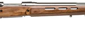 Savage Arms 18516 12 BTCSS Full Size 223 Rem 4+1 26" Matte Stainless Heavy Fluted Barrel, Matte Stainless Steel Receiver Drilled & Tapped, Satin Brown Thumbhole Laminate Stock, Right Hand