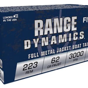 Fiocchi 223C Range Dynamics 223Rem 62gr Full Metal Jacket Boat Tail 50 Per Box/20 Case