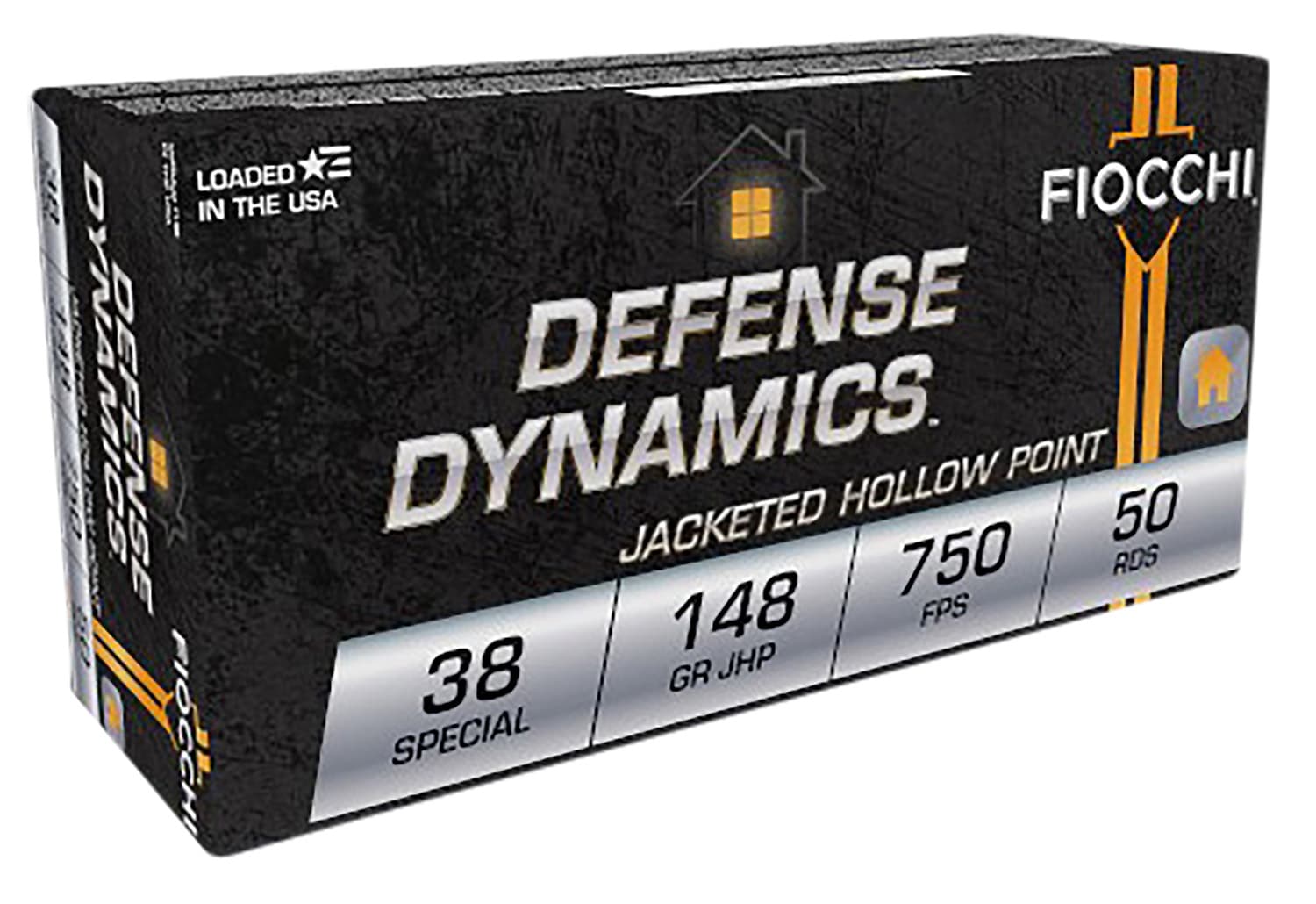 Fiocchi 38E Defense Dynamics 38Special 148gr Jacketed Hollow Point 50 Per Box/20 Case