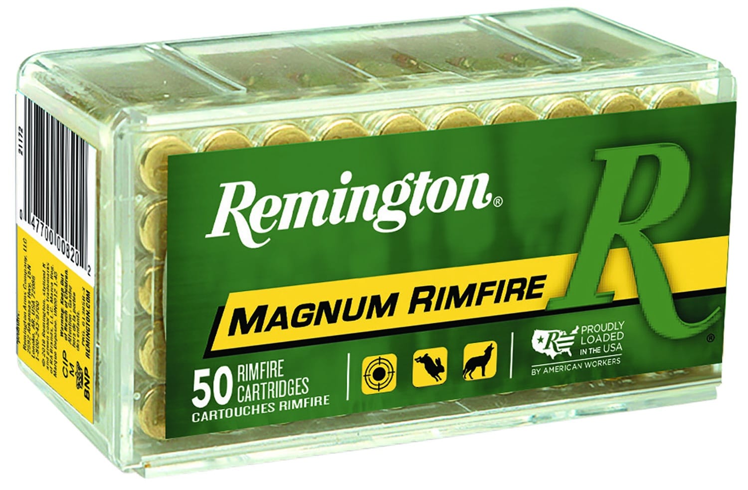 Remington Ammunition 21172 Magnum Rimfire 22WMR 40gr Pointed Soft Point 50 Per Box/40 Case