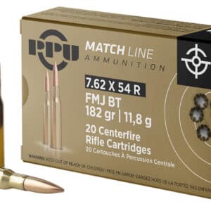 PPU PPM7 Match  7.62x54mmR 182gr Full Metal Jacket 20 Per Box/10 Case
