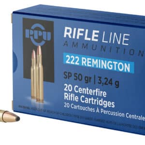 PPU PP222 Standard Rifle 222Rem 50gr Soft Point 20 Per Box/50 Case