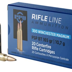 PPU PP3002 Standard Rifle 300WinMag 165gr Soft Point Boat Tail 20 Per Box/10 Case