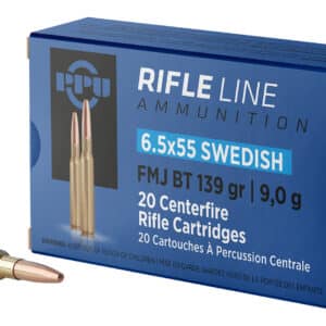 PPU PP6SWF Metric Rifle 6.5x55Swedish 139gr Full Metal Jacket Boat Tail 20 Per Box/10 Case