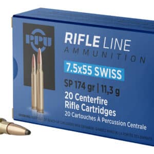PPU PP7SS Metric Rifle 7.5x55mmSwiss 174gr Soft Point 20 Per Box/10 Case