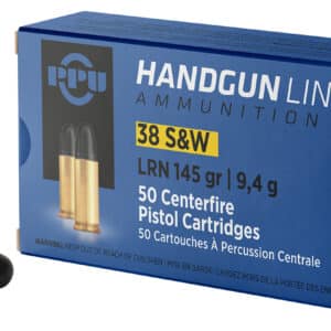 PPU PPH38SW Handgun 38S&W 145gr Lead Round Nose 50 Per Box/20 Case