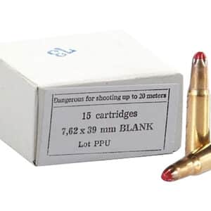 PPU PPB739 Blank Ammo  7.62x39mm 15 Per Box/96 Case