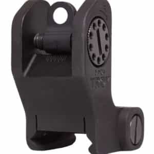 Troy Ind SSIGFRSROBT00 Rear Fixed BattleSight Round  Black Hardcoat Anodized for AR-15/AR-10