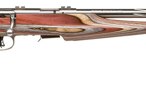 Savage Arms 96771 93R17 BSEV Full Size 17 HMR 5+1 21" Satin Spiral Fluted Barrel, Satin Drilled & Tapped Stainless Steel Receiver, Royal Jacaranda Thumbhole Laminate Stock, Right Hand