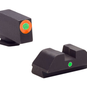 AmeriGlo GL205 i-Dot Sight Set for Glock Green Tritium Orange Outline Front Sight-Green Tritium Rear Sight