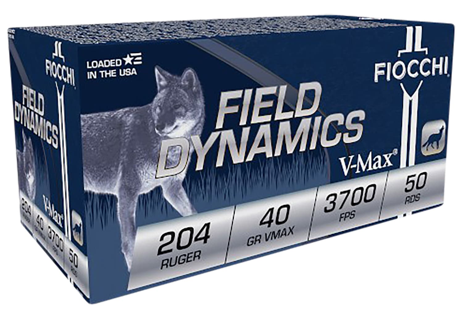 Fiocchi 204HVB Field Dynamics 204Ruger 40gr Hornady V Max 50 Per Box/20 Case