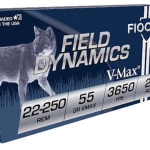 Fiocchi 22250HVD Field Dynamics  22-250Rem 55gr Hornady V Max 20 Per Box/10 Case