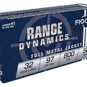 Fiocchi 32SWLA Range Dynamics 32S&WLong 97gr Full Metal Jacket 50 Per Box/20 Case