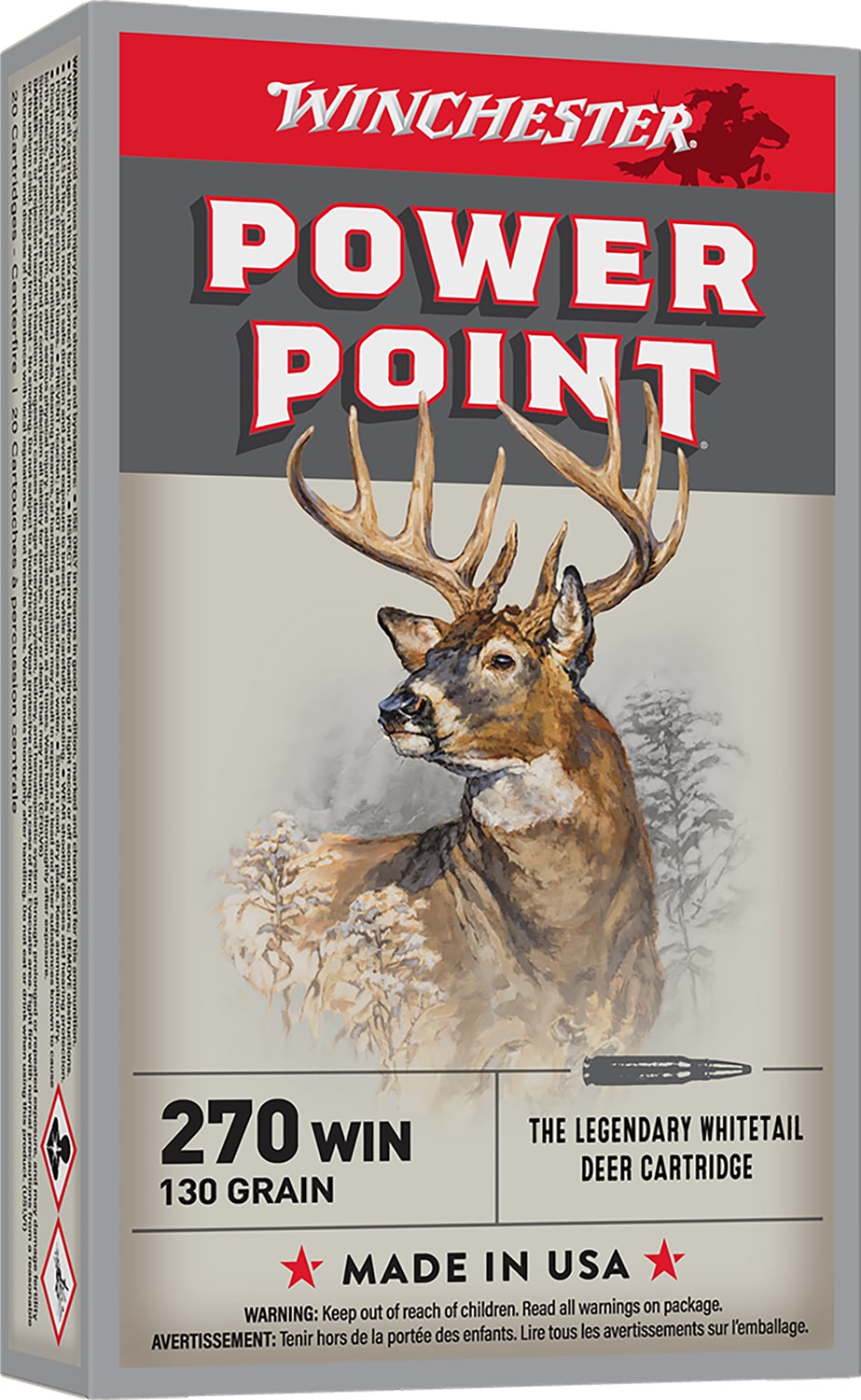 Winchester Ammo X2705 Power-Point 270Win 130gr 20 Per Box/10 Case